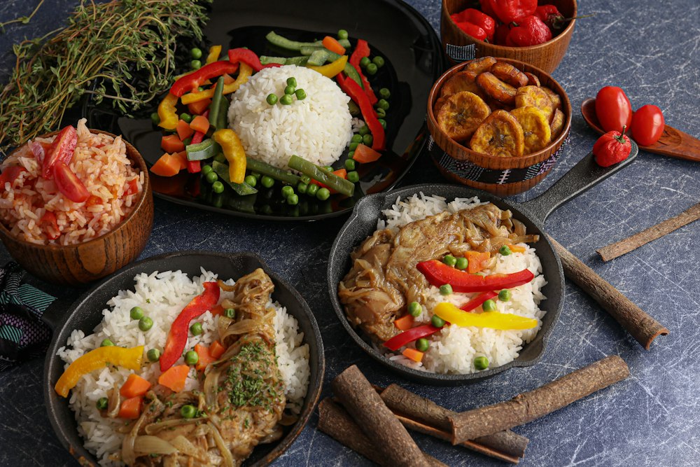 Assortiment de plats africains